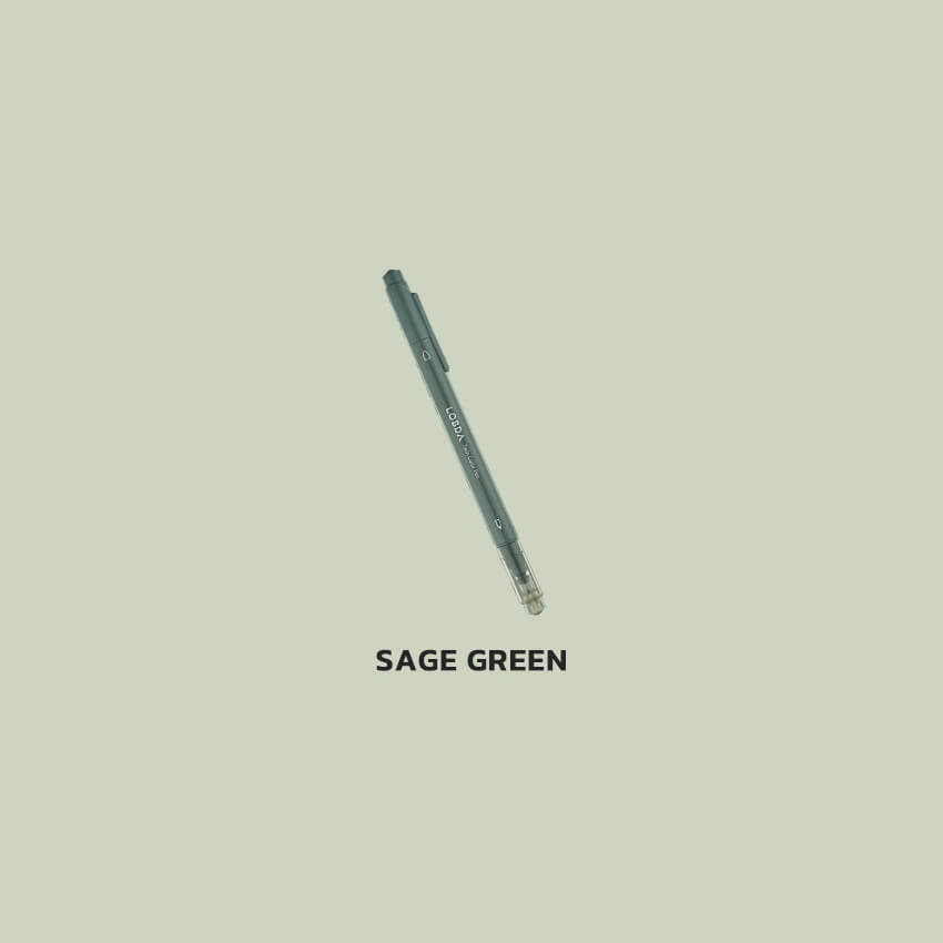 sage green - Lobda Double Ended Colors 5 Markers Pen Set